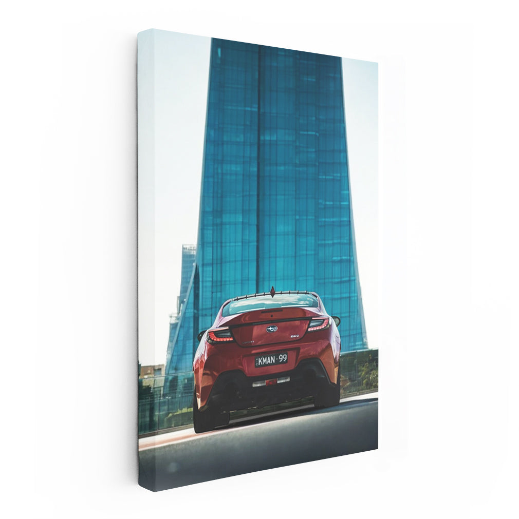 Subaru BRZ in Glass Building - Sleek and Sporty Design