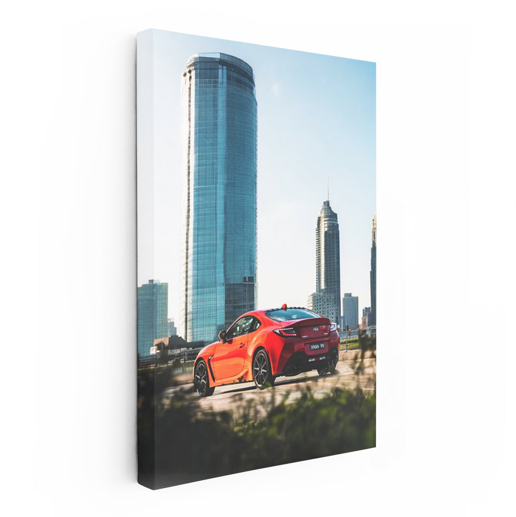 Subaru BRZ - Glass Building Backdrop - Sporty and Sleek