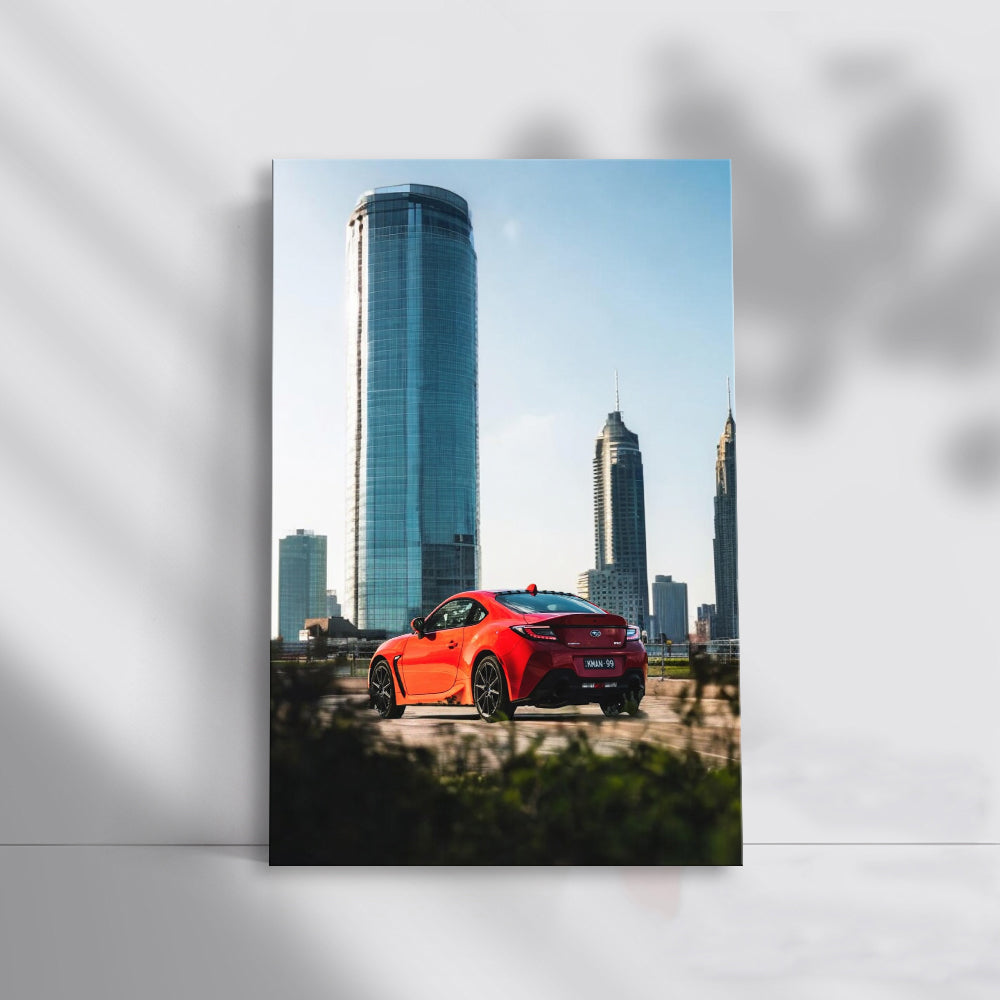 Subaru BRZ - Glass Building Backdrop - Sporty and Sleek