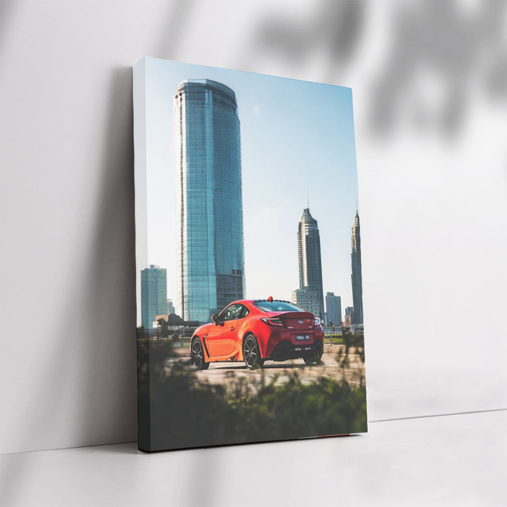 Subaru BRZ - Glass Building Backdrop - Sporty and Sleek