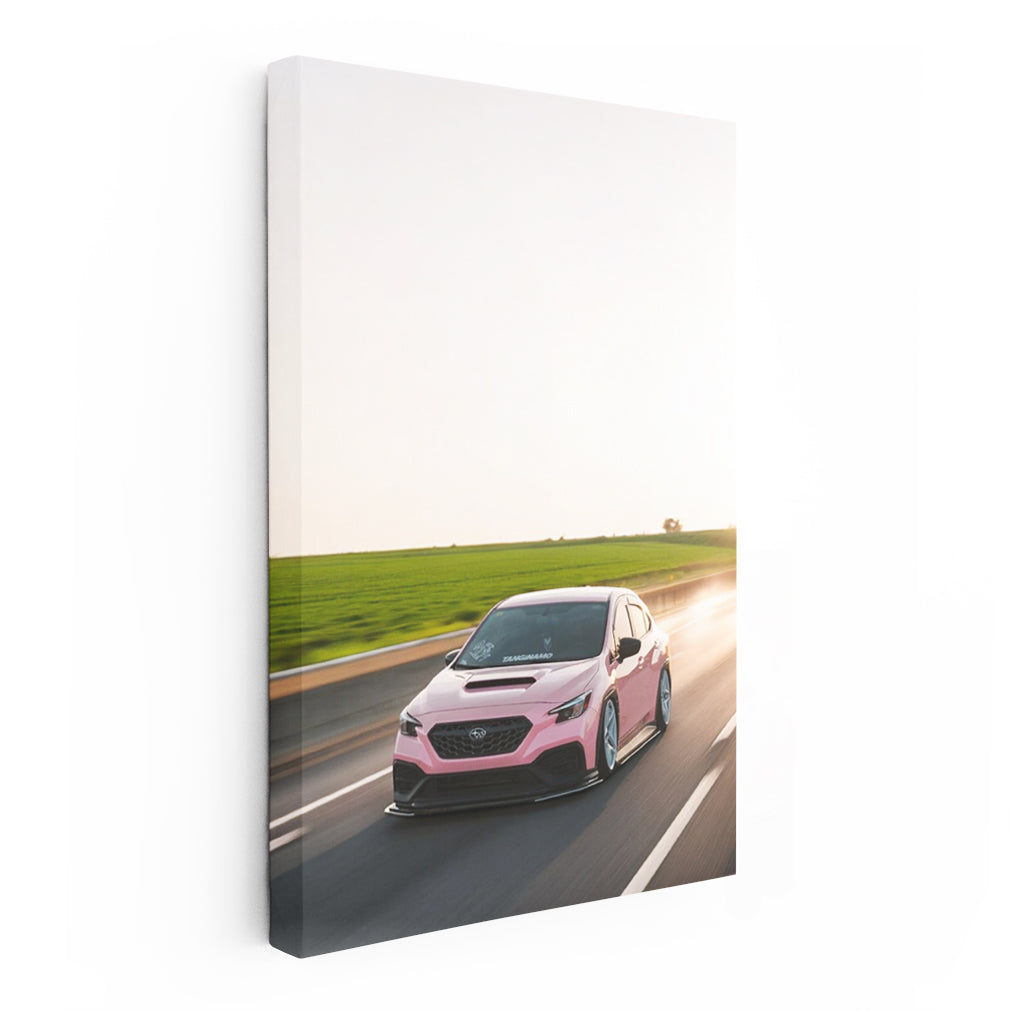 Pink Subaru BRZ Cruising Road - Sporty and Stylish