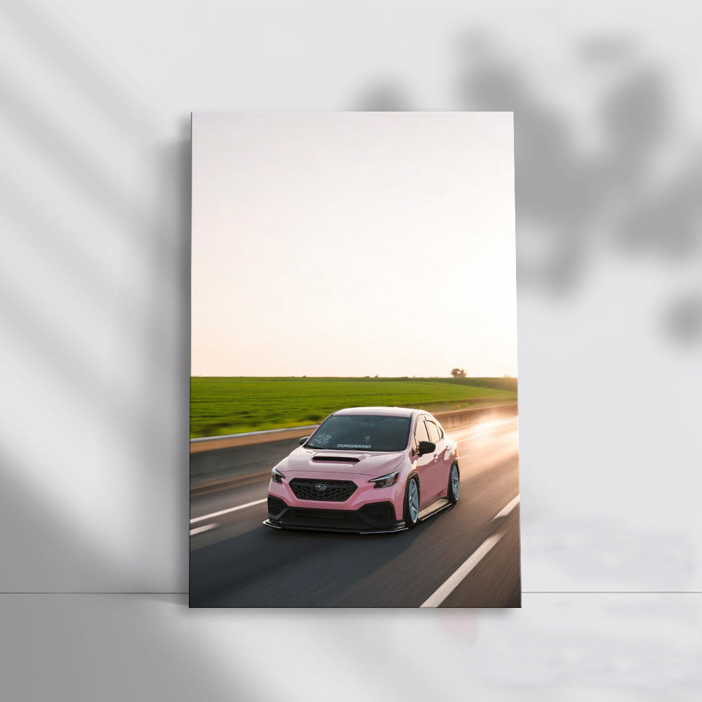 Pink Subaru BRZ Cruising Road - Sporty and Stylish