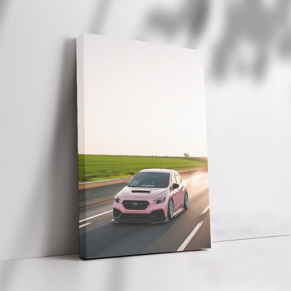 Pink Subaru BRZ Cruising Road - Sporty and Stylish