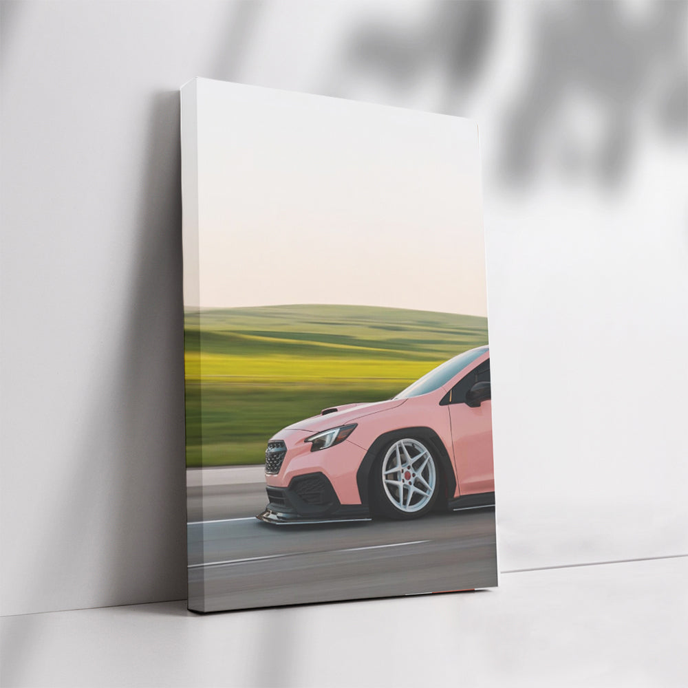 Pink Subaru BRZ on Road - Stylish Sporty Ride