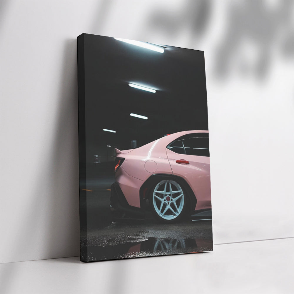 Pink Subaru BRZ in Underground Parking - Sporty Elegance