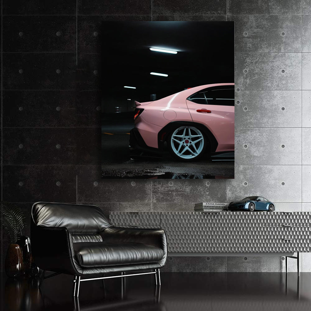 Pink Subaru BRZ in Underground Parking - Sporty Elegance