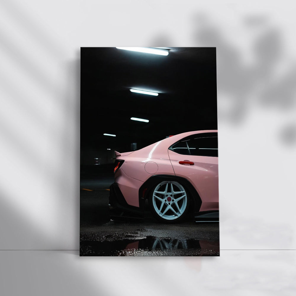 Pink Subaru BRZ in Underground Parking - Sporty Elegance