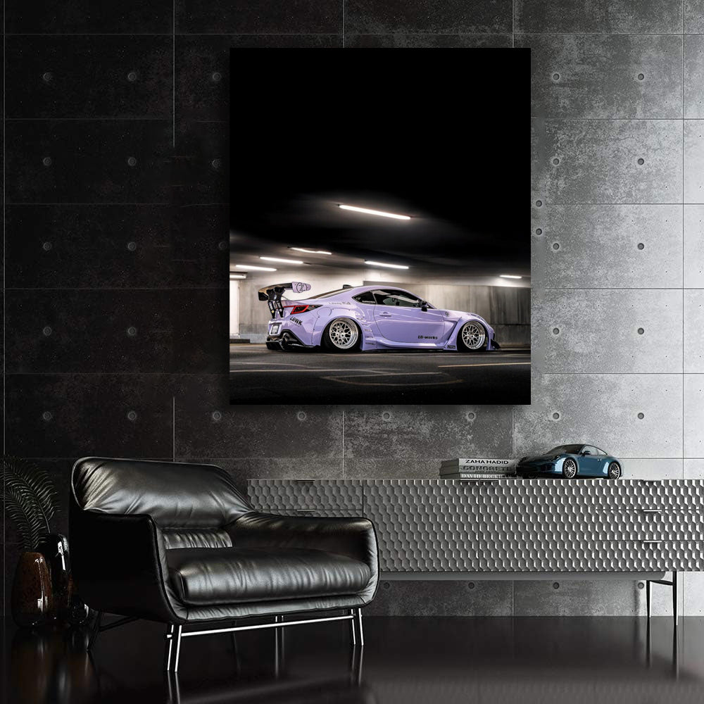 Purple Subaru BRZ in Underground Parking - Sporty Elegance