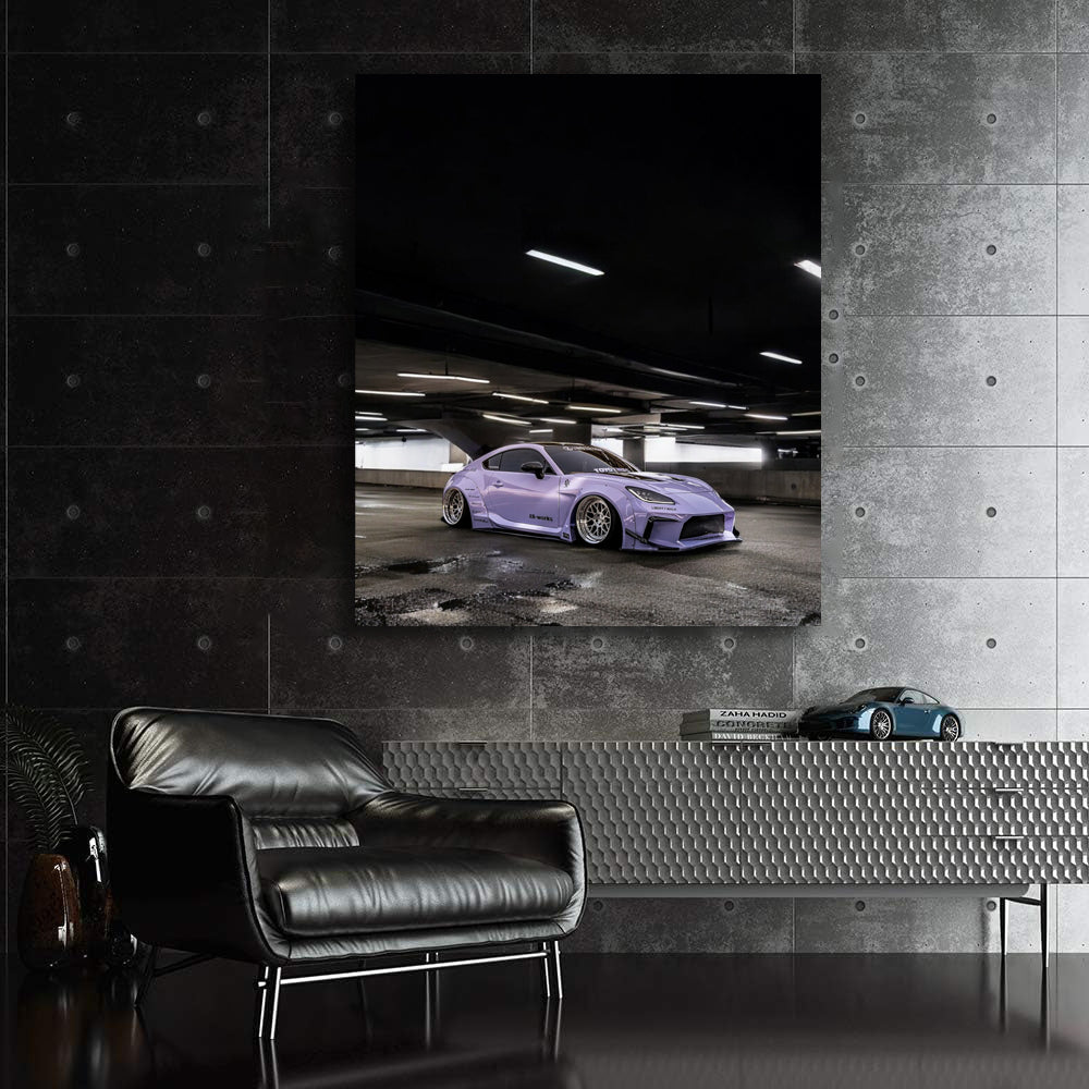Purple Subaru BRZ in Underground Garage - Sporty Elegance