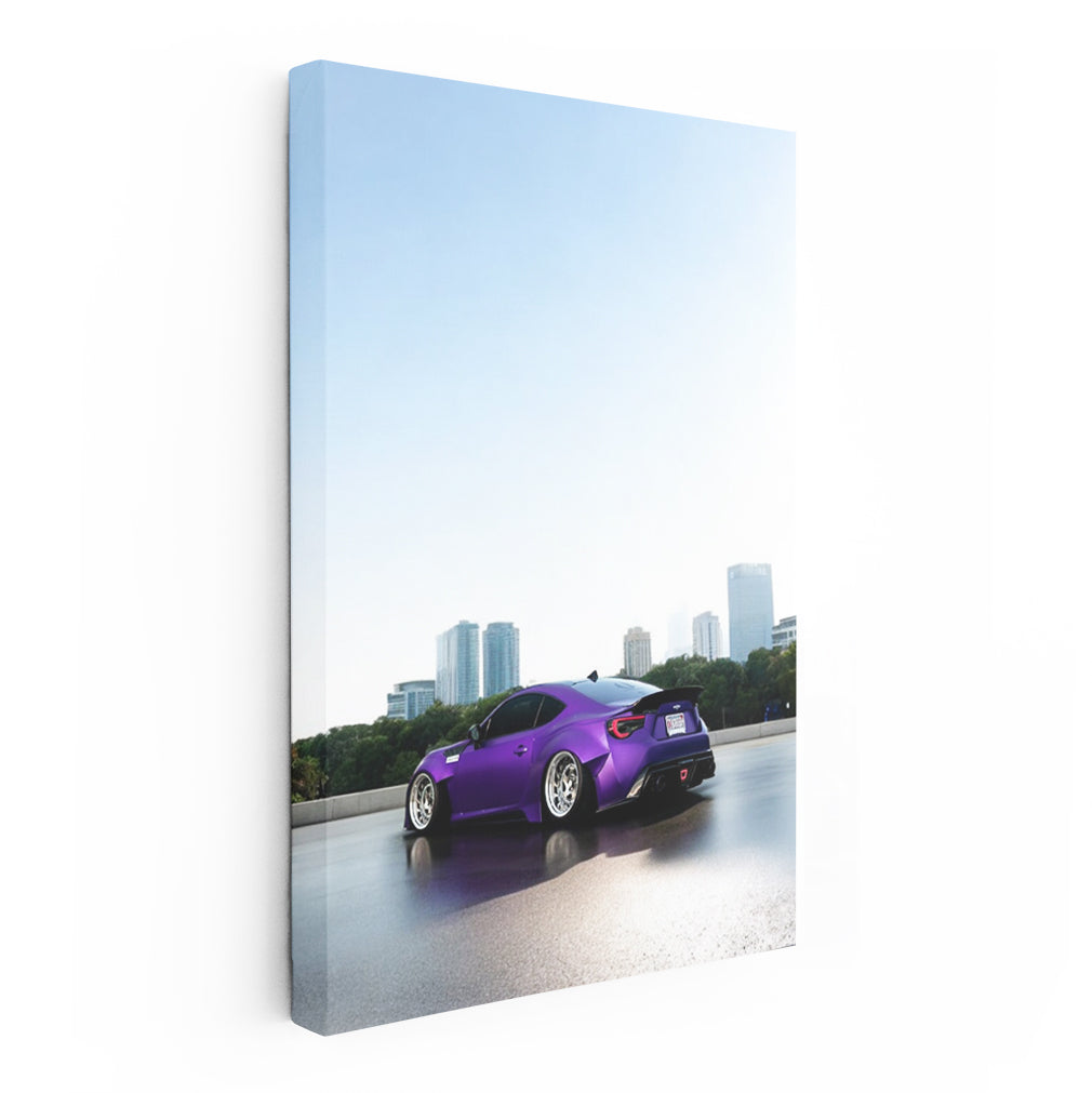 Purple Subaru BRZ with Urban Backdrop - Sleek and Sporty