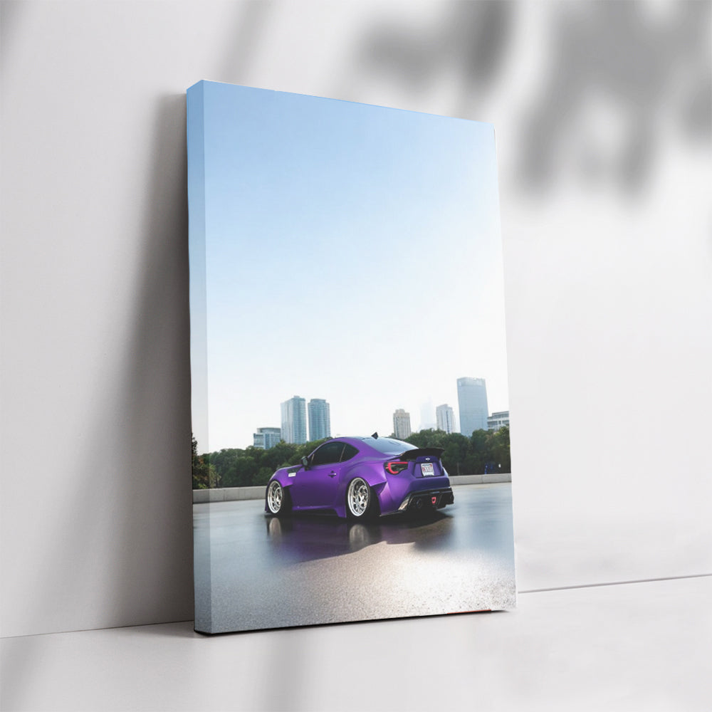 Purple Subaru BRZ with Urban Backdrop - Sleek and Sporty