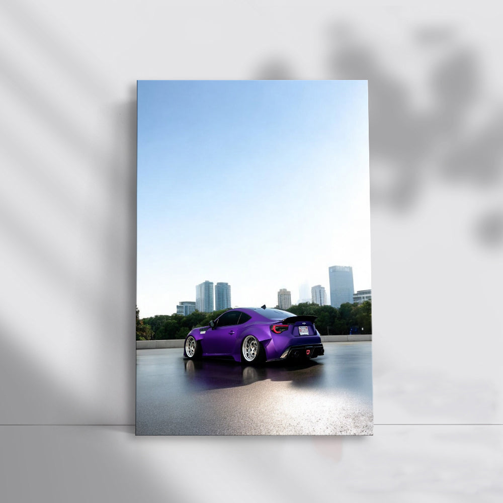 Purple Subaru BRZ with Urban Backdrop - Sleek and Sporty