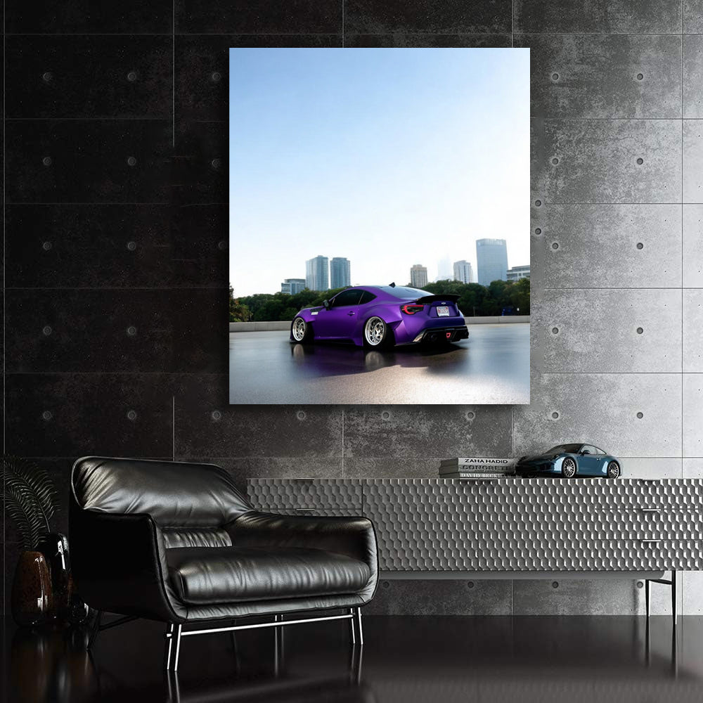 Purple Subaru BRZ with Urban Backdrop - Sleek and Sporty