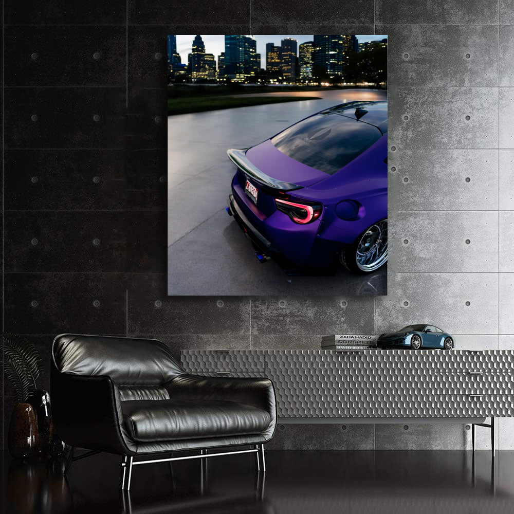 Purple Subaru BRZ in Urban Scene - Performance and Style