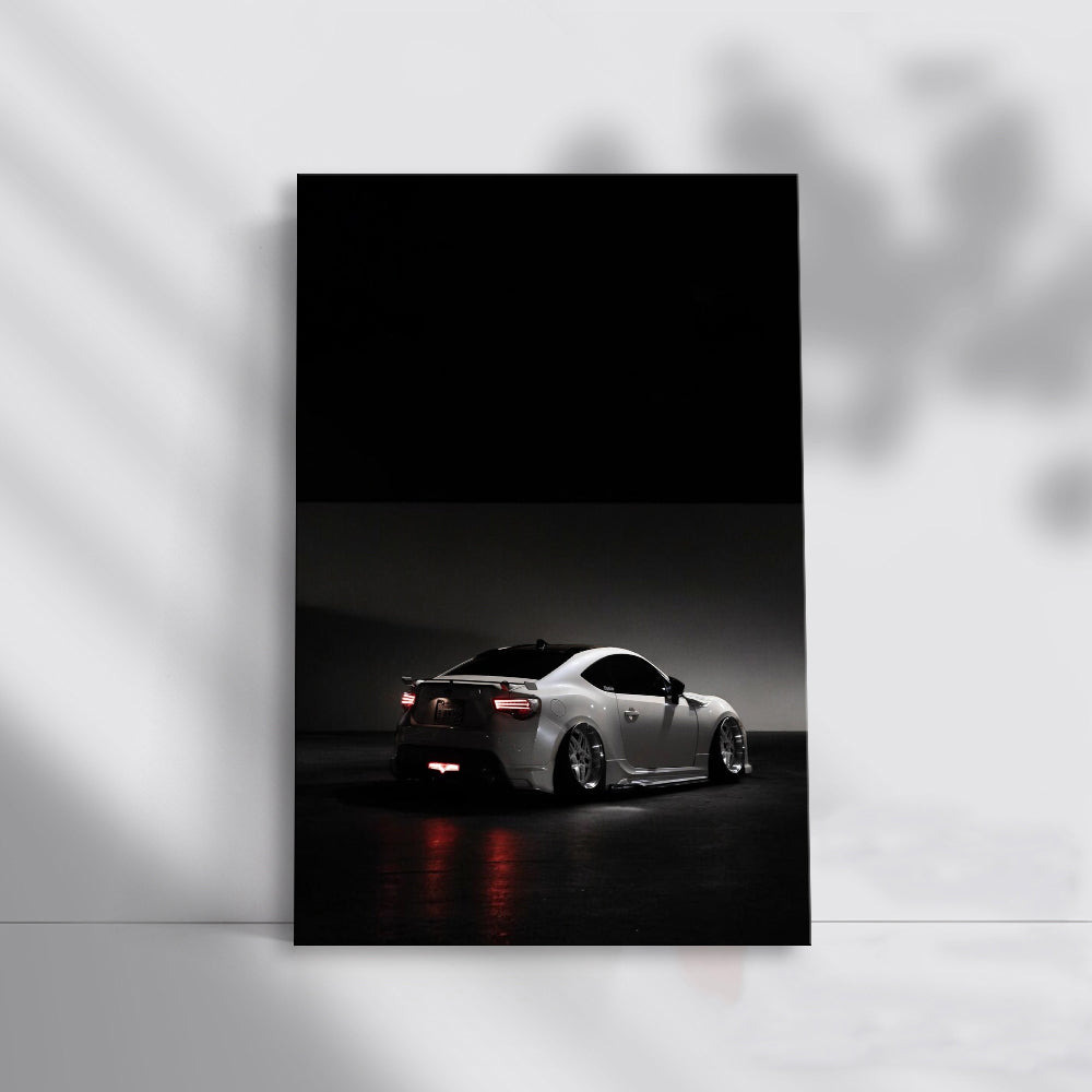 White Subaru BRZ in Parking Lot - Sleek and Sporty Drive