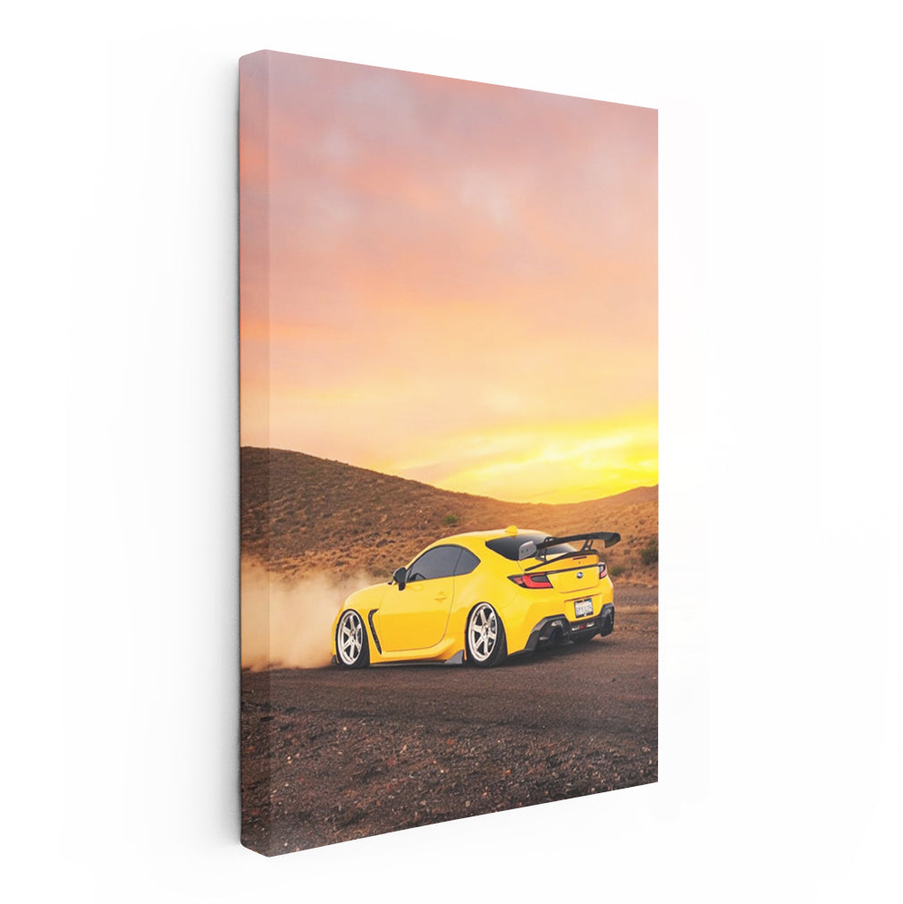Subaru BRZ in Yellow at Sunset - Sporty & Stylish Ride