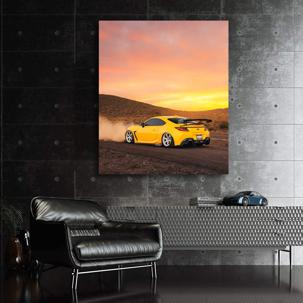 Subaru BRZ in Yellow at Sunset - Sporty & Stylish Ride
