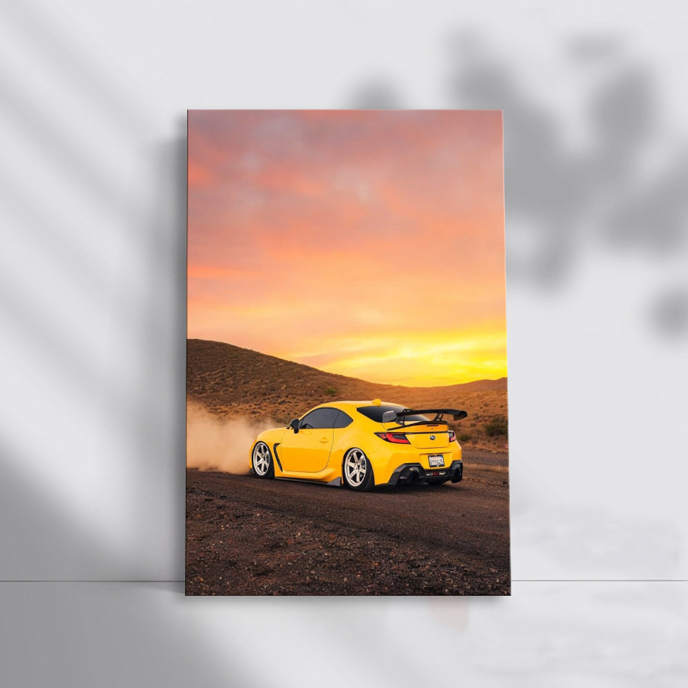 Subaru BRZ in Yellow at Sunset - Sporty & Stylish Ride