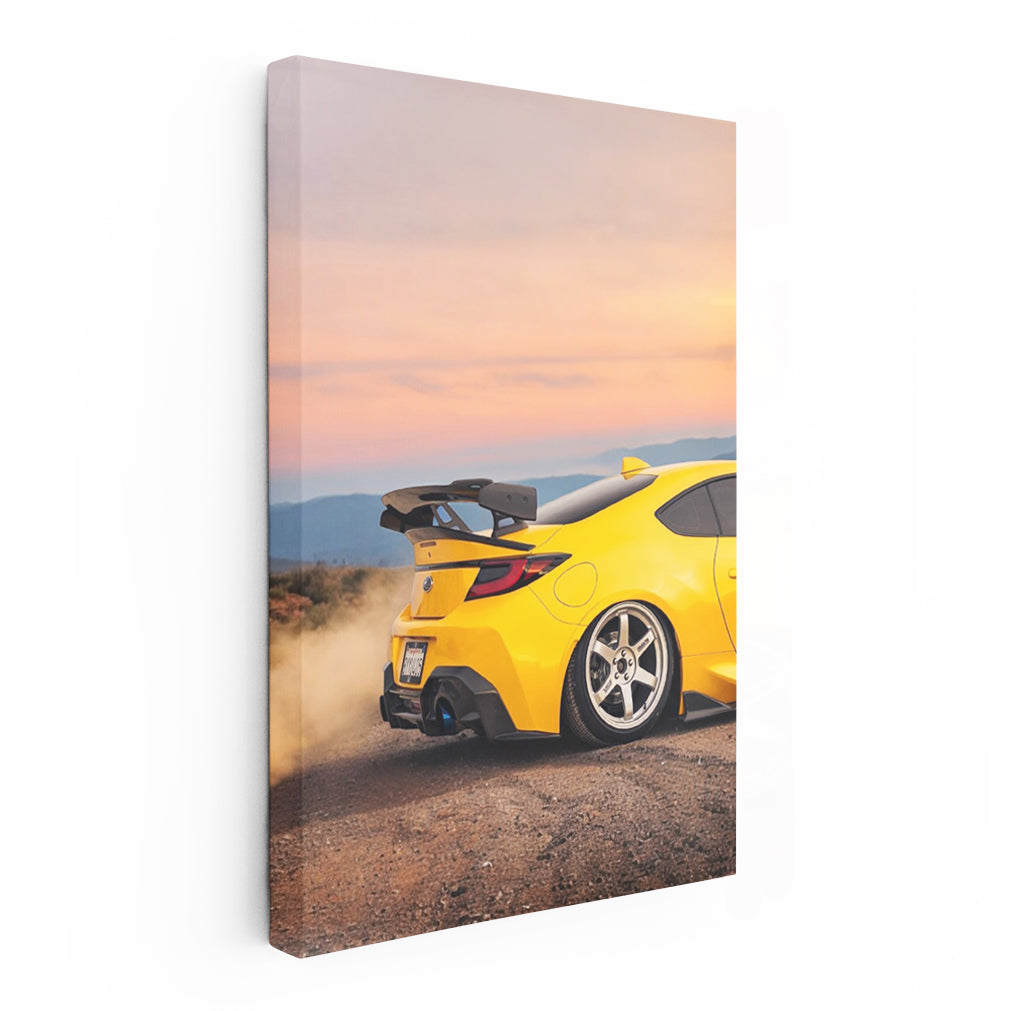 Subaru BRZ in Yellow at Sunset - Sporty Elegance Captured