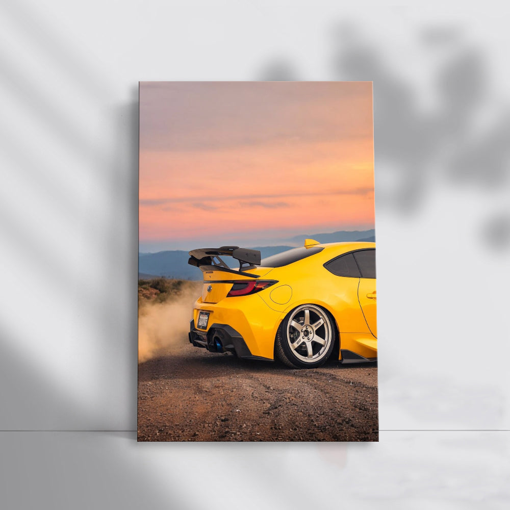 Subaru BRZ in Yellow at Sunset - Sporty Elegance Captured