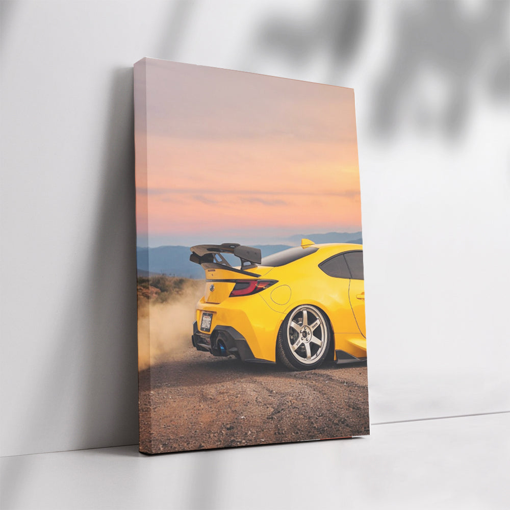 Subaru BRZ in Yellow at Sunset - Sporty Elegance Captured