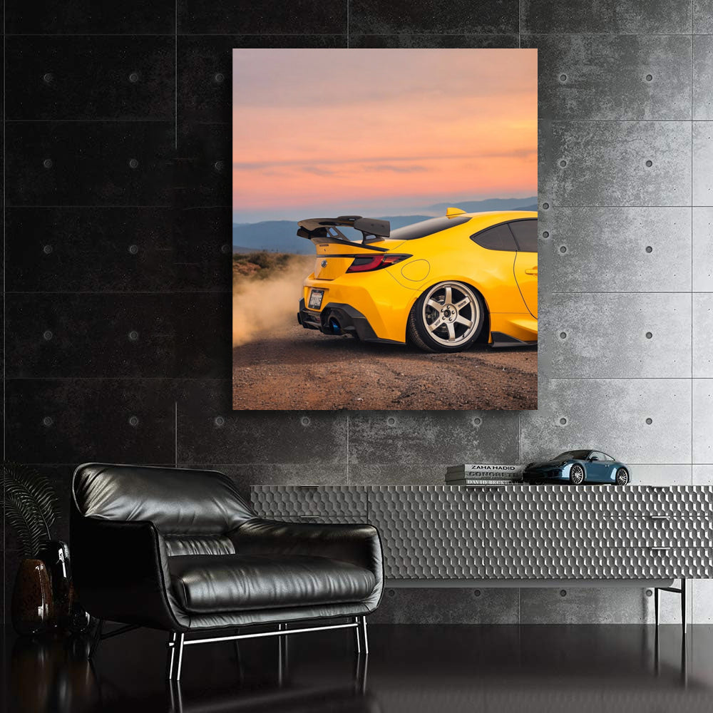Subaru BRZ in Yellow at Sunset - Sporty Elegance Captured