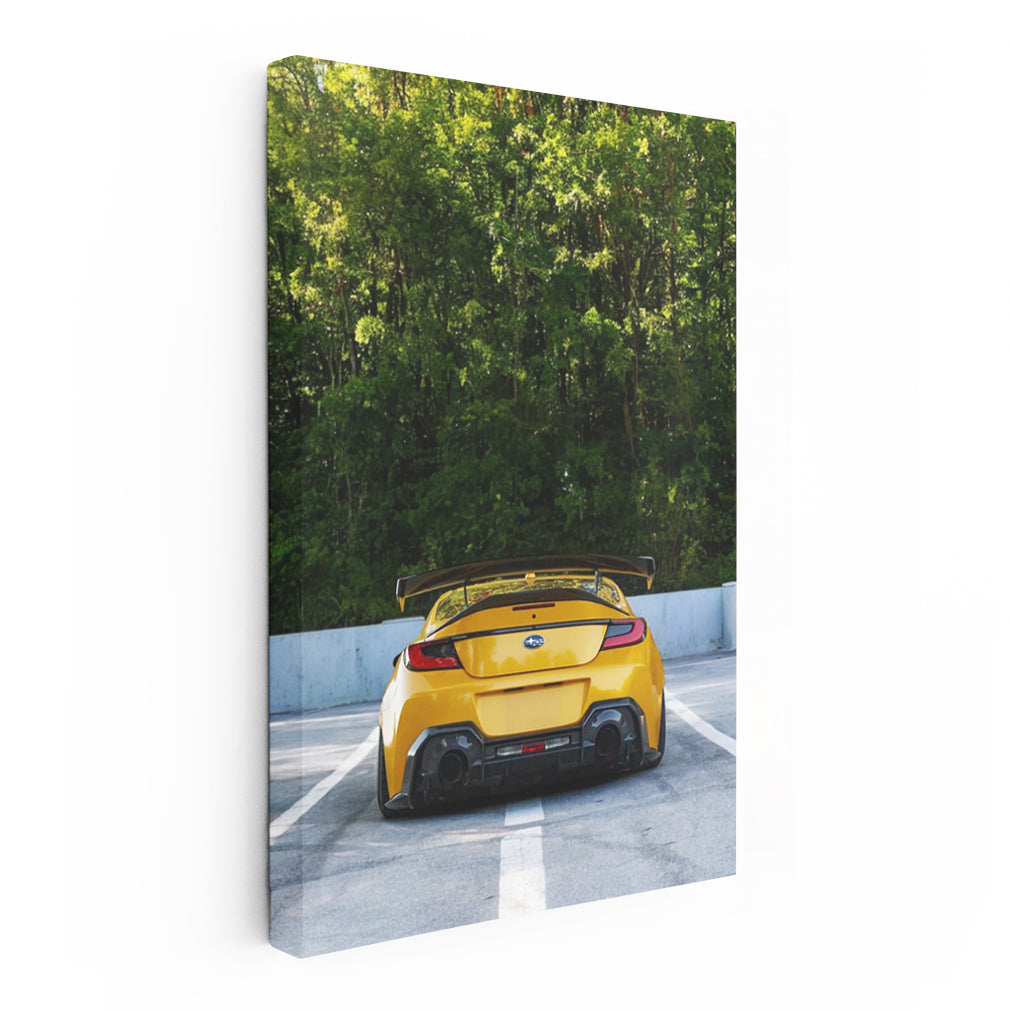 Subaru BRZ in Yellow: Sporty Elegance in Parking Lot
