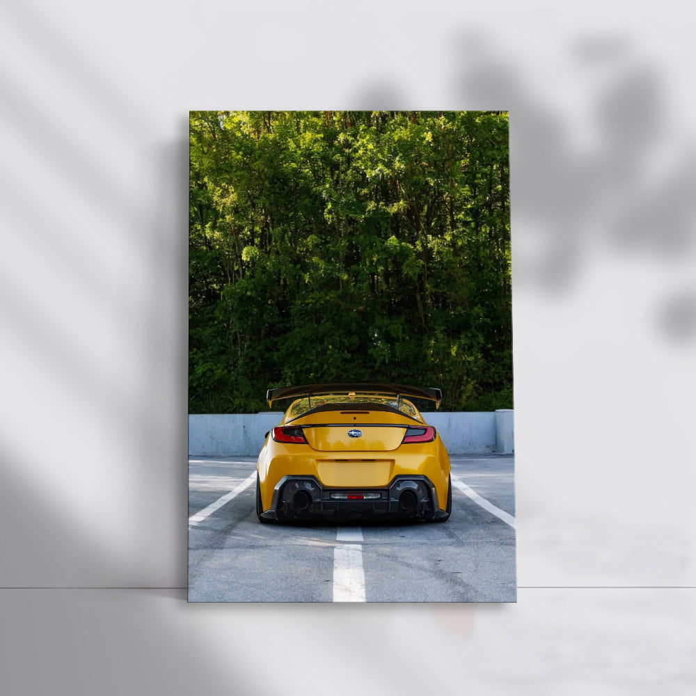 Subaru BRZ in Yellow: Sporty Elegance in Parking Lot