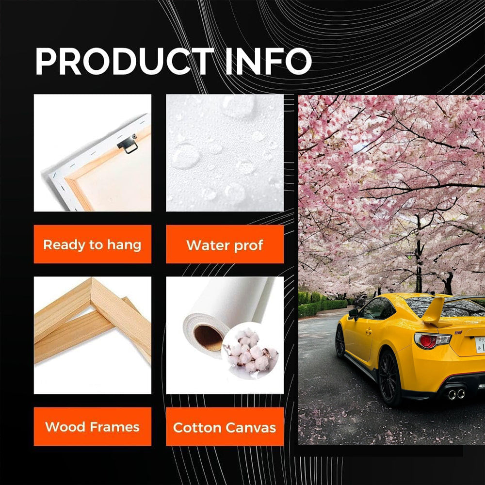 Subaru BRZ in Yellow Under Sakura Trees - Sporty and Elegant