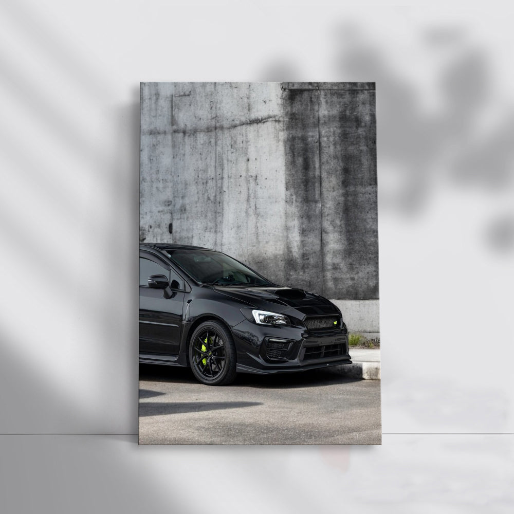Black Subaru WRX by Concrete Wall - Bold Performance Icon