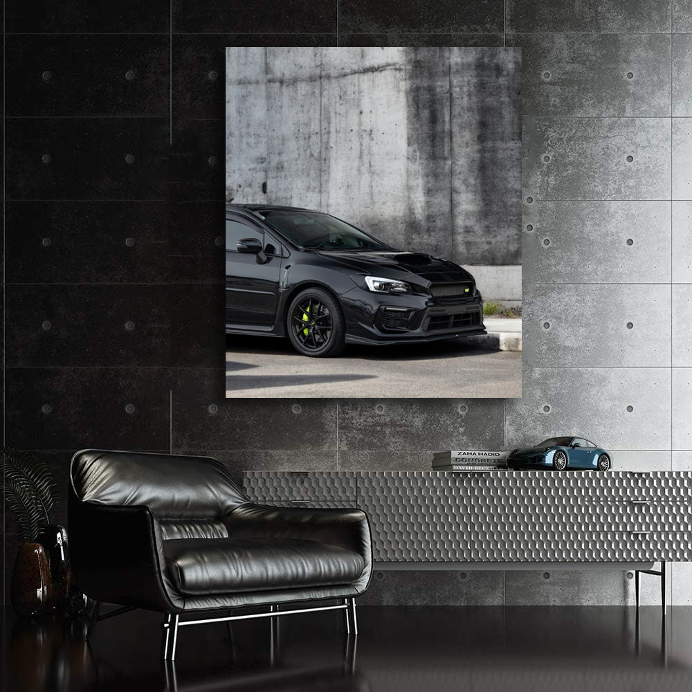 Black Subaru WRX by Concrete Wall - Bold Performance Icon