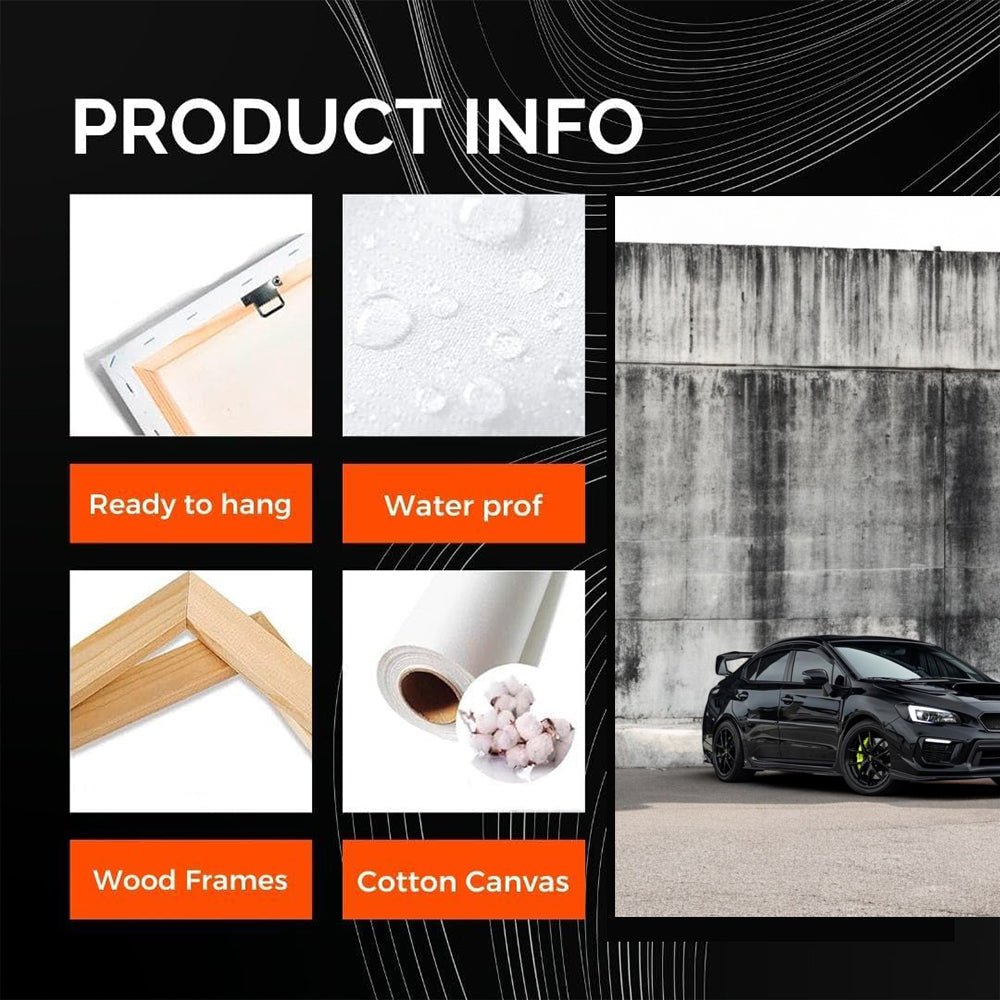 Subaru WRX in Black by Concrete Wall - Sleek and Sporty