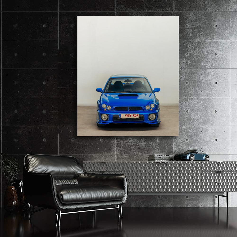 Blue Subaru WRX Parked: Dynamic Street Performer