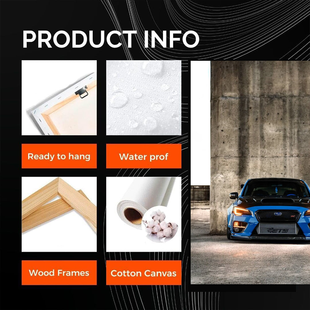 Blue Subaru WRX by Concrete Wall - Sporty & Bold