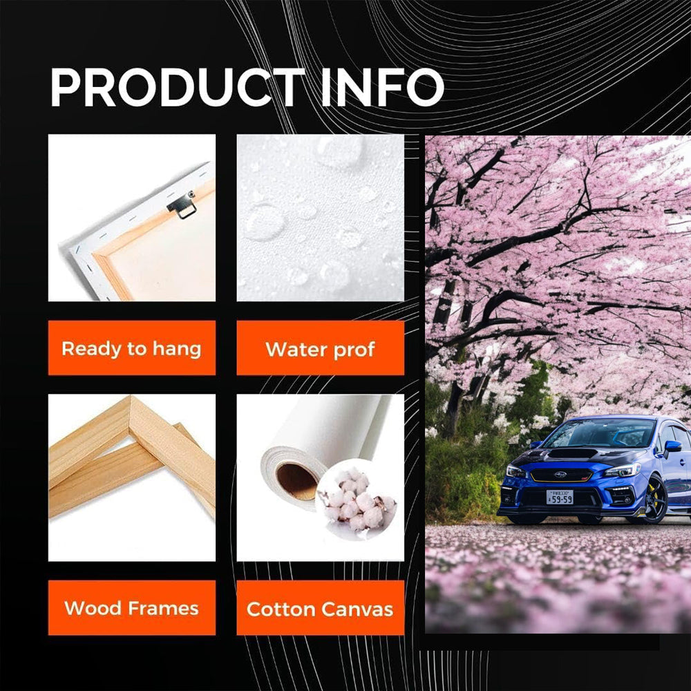 Subaru WRX in Blue Beneath Sakura - Sporty Elegance