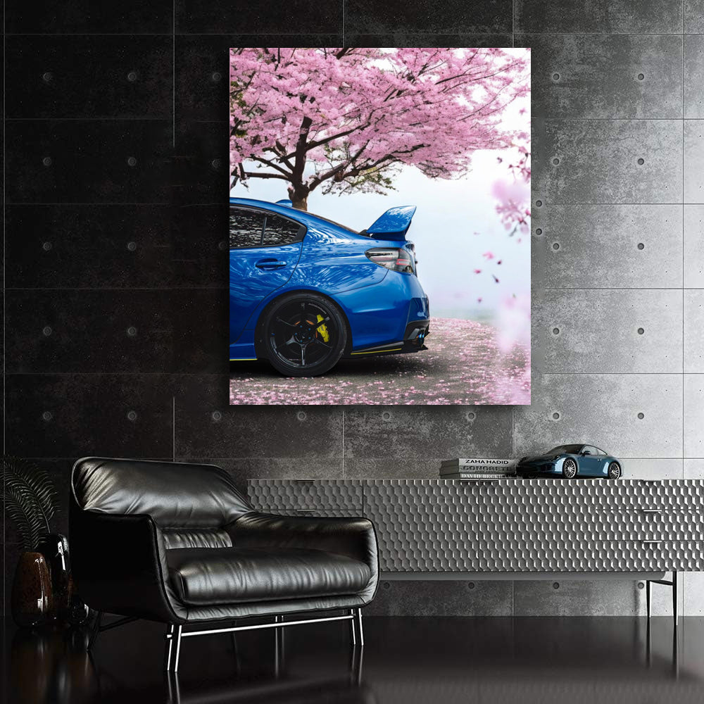 Subaru WRX Blue Under Sakura - Fast and Furious Ride