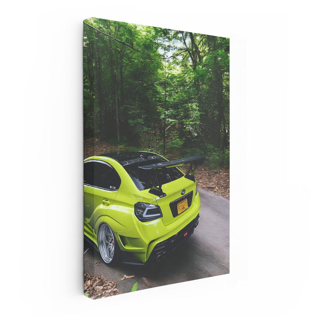Subaru WRX in Green Forest Adventure - Rugged Performance