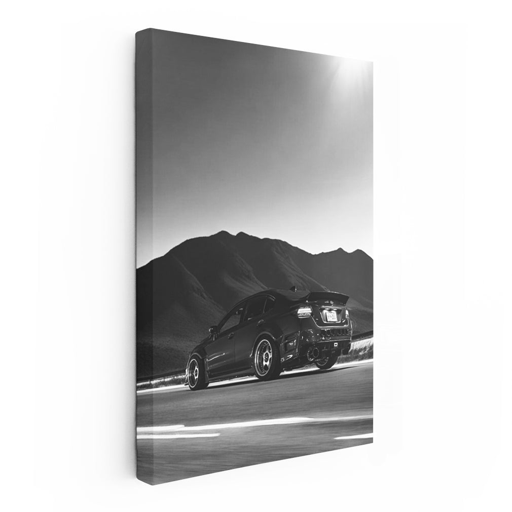 Subaru WRX Black & White Nature Shot - Dynamic Performance