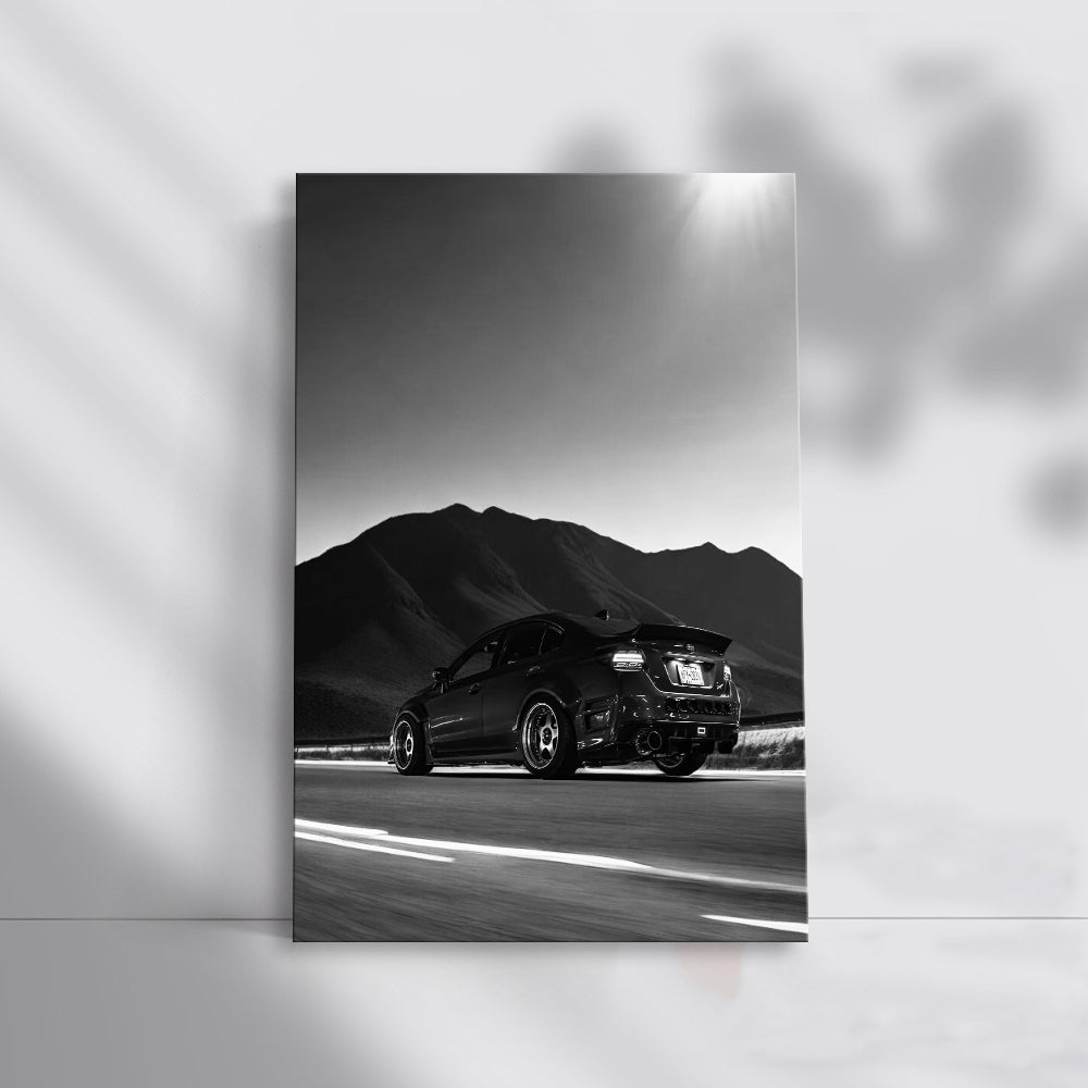 Subaru WRX Black & White Nature Shot - Dynamic Performance