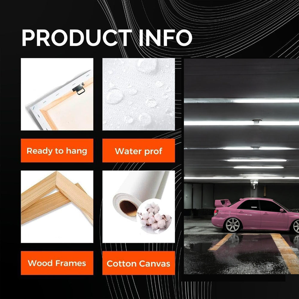 Pink Subaru WRX in Underground Parking - Sporty and Bold