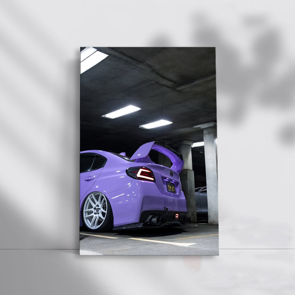 Subaru WRX in Purple: Bold Style in Parking Lot