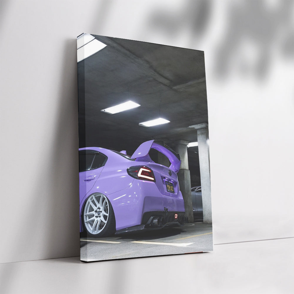 Subaru WRX in Purple: Bold Style in Parking Lot