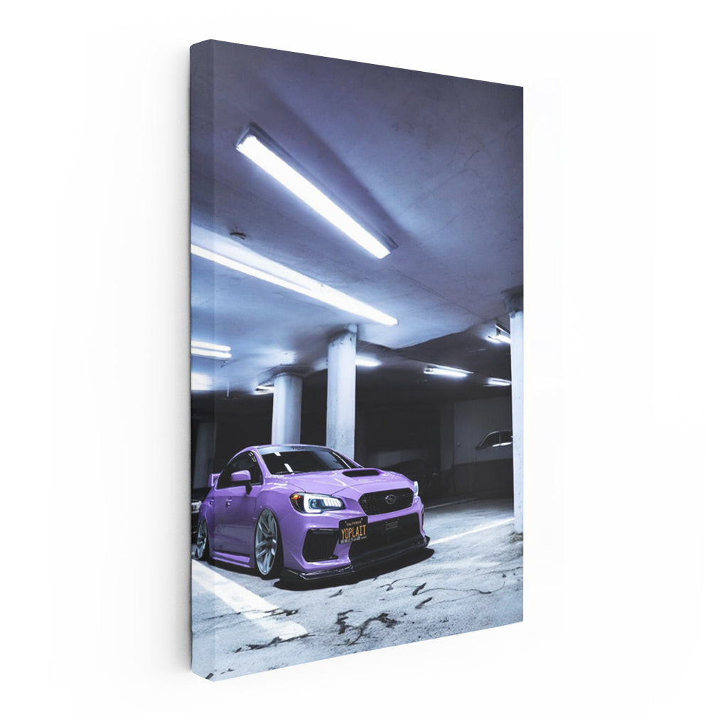 Vibrant Purple Subaru WRX Stands Out in Parking Lot - Bold Ride
