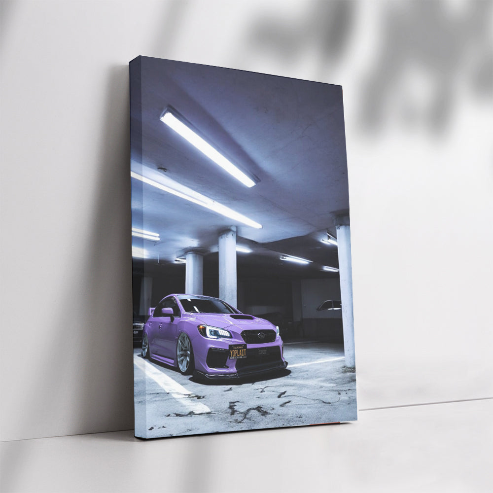 Vibrant Purple Subaru WRX Stands Out in Parking Lot - Bold Ride