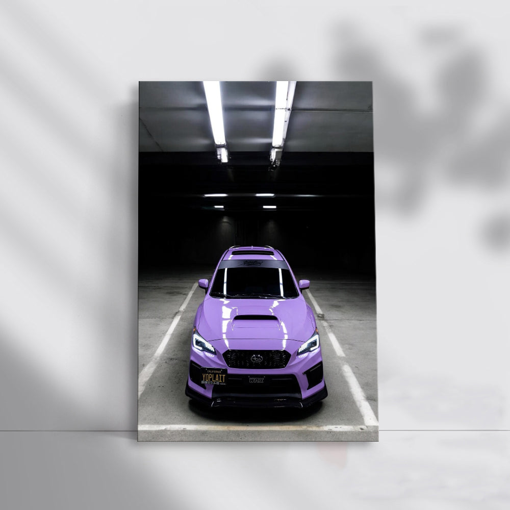 Purple Subaru WRX Stands Out in Parking Lot - Sporty Power