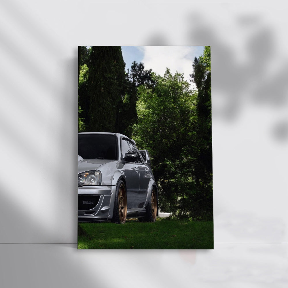 Subaru WRX Silver in Nature - Rugged Performance and Style