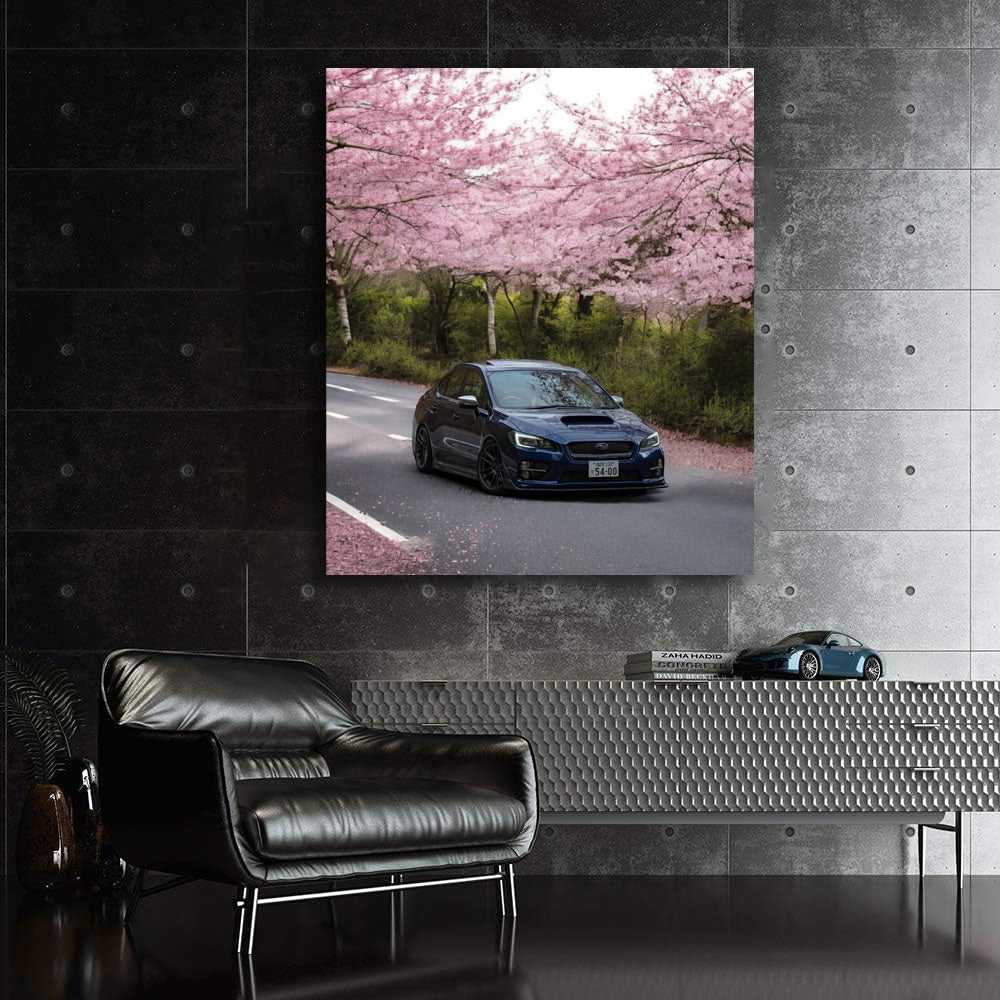Subaru WRX Beneath Sakura Blossoms - Performance Redefined