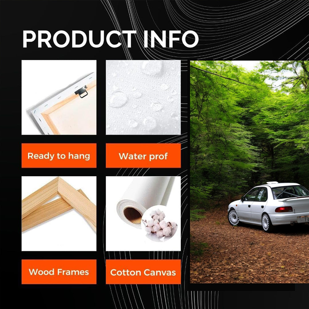 White Subaru WRX in Forest - Rugged Performance Icon