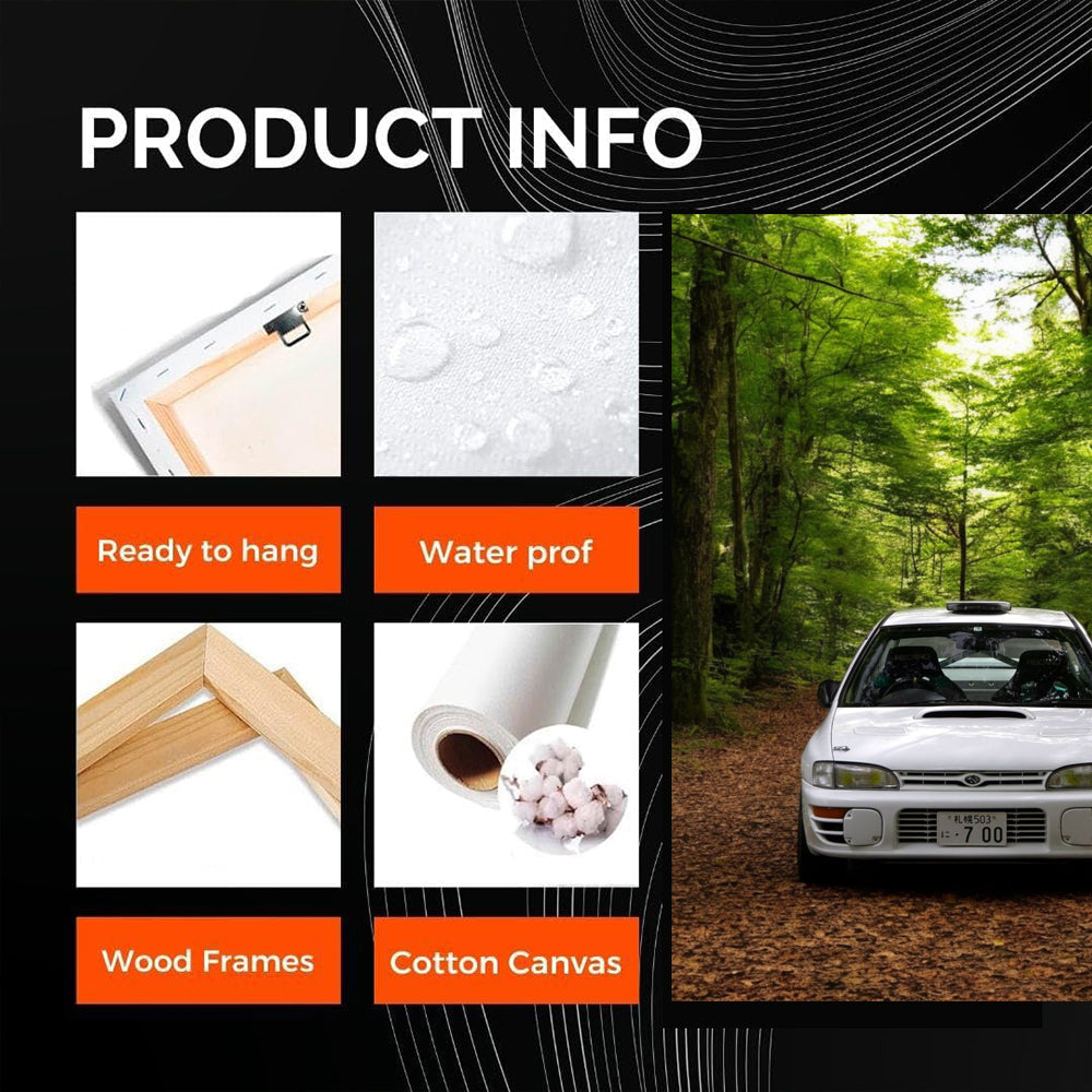 White Subaru WRX in Forest - Adventure Awaits