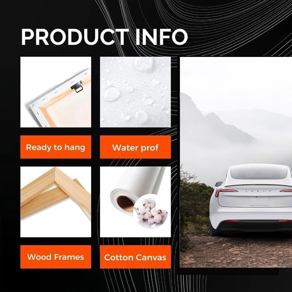 Tesla Model 3 with Majestic Mountain Backdrop - Sleek and Powerful